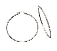 Paar Creolen CELESTA "925 Silber rhodiniert 6,0cm", weiß, Ohrringe, Damen, one-size, Silber 925 (Sterlingsilber) (40514503-0) weiß