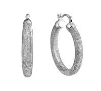 Paar Creolen CELESTA "925 Silber rhodiniert diamantiert", silber (silbergrau), Ohrringe, Damen, one-size, Silber 925 (Sterlingsilber) (17471841-0) silbergrau