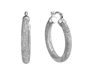 Paar Creolen CELESTA "925 Silber rhodiniert diamantiert", silber (silbergrau), Ohrringe, Damen, one-size, Silber 925 (Sterlingsilber) (17471841-0) silbergrau