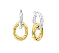 Paar Creolen CELESTA "925 Sterling Silber zweifarbig", bunt (mehrfarbig), Ohrringe, Damen, one-size, Silber 925 (Sterlingsilber) (17930244-0) mehrfarbig