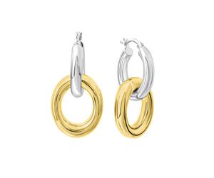 Paar Creolen CELESTA "925 Sterling Silber zweifarbig", bunt (mehrfarbig), Ohrringe, Damen, one-size, Silber 925 (Sterlingsilber) (17930244-0) mehrfarbig