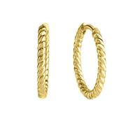 Paar Creolen CELESTA "Silber 925 vergoldet twisted 16mm Durchmesser", gelb, Ohrringe, Damen, one-size, Silber 925 (Sterlingsilber) (65471359-0) gelb