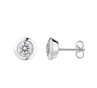 Paar Creolen CELESTA, silber (weiß), Ohrringe, Damen, one-size, Silber 925 (Sterlingsilber) (30118303-0) weiß