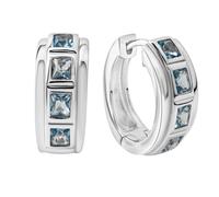 Paar Creolen CELESTA, weiß (weiß, blau), Ohrringe, Damen, one-size, Silber 925 (Sterlingsilber), Paar Creolen (53200032-0)