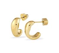 Paar Creolen COPENHAGEN STUDIOS "Schmuck Geschenk Edelstahl Ohrring Organics", gelbgoldfarben, Ohrringe, Damen, Edelstahl (25291466-0) gelbgoldfarben