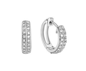 Paar Creolen DIAMONDS BY ELLEN K. "Gold 585 mit 40x Brillant zus. 0,10ct.", weiß (weiß, weiß), Ohrringe, Damen, one-size, 0,1 P2 = erkennbare Einschlüsse, Gold (506609-0) weiß, weiß