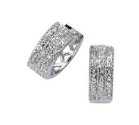 Paar Creolen DIAMONDS BY ELLEN K. "Gold 585 mit 48x Diamant zus. 0,15ct.", weiß (weiß, weiß), Ohrringe, Damen, one-size, 0,25 P2 = erkennbare Einschlüsse, Gold (698728-0) weiß, weiß