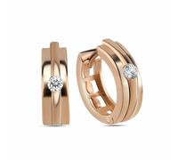 Paar Creolen DKENIZ "925/- Sterling Silber rosévergoldet Hochglanz Design Ohrring", rosa (rosé, weiß), Ohrringe, Damen, one-size, Silber 925 (Sterlingsilber) (24871242-0) rosé, weiß