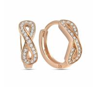 Paar Creolen DKENIZ "925/- Sterling Silber rosévergoldet Unendlichkeitsohrring", rosa (rosé, weiß), Ohrringe, Damen, one-size, Silber 925 (Sterlingsilber) (99350656-0) rosé, weiß