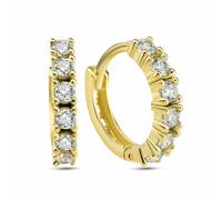 Paar Creolen DKENIZ "925/- Sterling Silber vergoldet Halbkranz", gold (gold, weiß), Ohrringe, Damen, one-size, Silber 925 (Sterlingsilber), Klappcreolen Creolen (75119626-0) gold, weiß