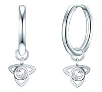 Eastside Damen Creolen Edelstahl silber Preciosa weiß Lotusblüte Edelstahlohrcreolen