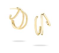 Paar Creolen ECHTZEIT "Schmuck Geschenk Edelstahl Ohrringe Modern Lines", gold (gelbgoldfarben), Ohrringe, Damen, 22mm, Edelstahl (46675107-0) gelbgoldfarben