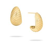 Paar Creolen ECHTZEIT "Schmuck Geschenk Edelstahl Ohrringe The Organic Drop", gold (gelbgoldfarben), Ohrringe, Damen, Edelstahl (43329312-0) gelbgoldfarben