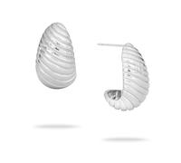 Paar Creolen ECHTZEIT "Schmuck Geschenk Edelstahl Ohrringe The Organic Drop", silber (silberfarben), Ohrringe, Damen, Edelstahl, Paar Creolen (97990531-0)