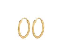 Paar Creolen ELLI "Creole Casual Raues Finish 925 Silber", gold, Ohrringe, Damen, onesize, ohne Stein, Silber 925 (Sterlingsilber) (36228903-0) gold