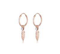 Paar Creolen ELLI "Creole Feder Einhänger 925 Silber, mit Kristallen von Swarovski", rosa (rosegold), Ohrringe, Damen, onesize,mit Steinen, Silber 925 (Sterlingsilber) (53026168-0) rosegold