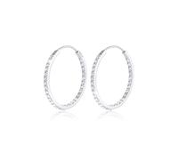 Paar Creolen ELLI "Creolen Funkelnd 925 Silber, mit Kristallen von Swarovski", silber, Ohrringe, Damen, onesize,mit Steinen, Silber 925 (Sterlingsilber), Paar Creolen (435025-0)