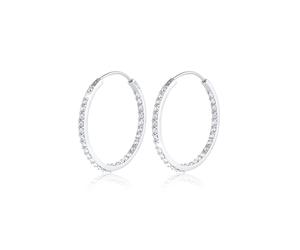 Paar Creolen ELLI "Creolen Funkelnd 925 Silber, mit Kristallen von Swarovski", silber, Ohrringe, Damen, onesize,mit Steinen, Silber 925 (Sterlingsilber) (435025-0) silber