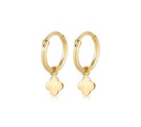 Paar Creolen ELLI "Creolen Kleeblatt Glück Symbol 925 Silber", gold, Ohrringe, Damen, onesize, ohne Stein, Silber 925 (Sterlingsilber) (64378508-0) gold
