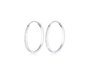 Paar Creolen ELLI "Creolen mit funkelnden Emaille Lack 925 Sterling Silber", silber, Ohrringe, Damen, onesize, ohne Stein, Silber 925 (Sterlingsilber) (667659-0) silber
