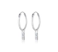 Paar Creolen ELLI "Creolen Weiß 925 Sterling Silber, mit Kristallen von Swarovski", silber, Ohrringe, Damen, onesize,mit Steinen, Silber 925 (Sterlingsilber) (26773155-0) silber
