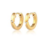 Paar Creolen ELLI DIAMONDS "Ohrringe Creolen Basic Diamant (0.03 ct.) 925 Silber", gold, Ohrringe, Damen, Silber 925 (Sterlingsilber) (91725651-0) gold