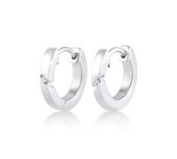 DIAMORE, Ohrringe Creolen Basic Diamant (0.03 Ct.) 925 Silber in weiß, Schmuck für Damen Gr. OneSize