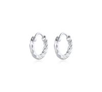 Paar Creolen ELLI "Mini Creolen Strukturiert Basic 925 Silber", silber, Ohrringe, Damen, onesize, ohne Stein, Silber 925 (Sterlingsilber) (95126168-0) silber