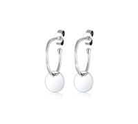 Paar Creolen ELLI "Ohrringe Creole Geo Plättchen Trend 925 Silber" Gr. 20, silber, Ohrringe, Damen, 20, ohne Stein, Silber 925 (Sterlingsilber) (32195903-20) silber