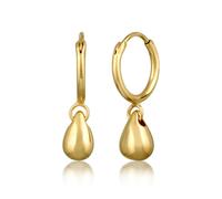 Paar Creolen ELLI "Ohrringe Creole Tropfen Anhänger 925 Sterling Silber" Gr. 24, gold, Ohrringe, Damen, 24, ohne Stein, Silber 925 (Sterlingsilber) (14285406-24) gold