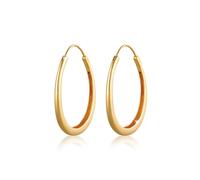 Elli, Ohrringe Basic Creolen Hänger Oval Geo Trend 925 Silber in gold, Schmuck für Damen Gr. OneSize