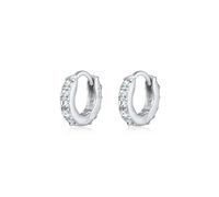 Elli, Ohrringe Creolen Minimal Kristalle 925 Silber in silber, Schmuck für Damen Gr. OneSize