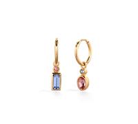 Paar Creolen ELLI "Ohrringe Creolen Rosa 925 Sterling Silber vergoldet, mit Kristallen von Swarovski" Gr. 25, gold, Ohrringe, Damen, 25, Silber 925 (Sterlingsilber) (64162860-25) gold