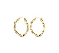 Paar Creolen ELLI "Ohrringe Creolen Rund Gedreht 925 Sterling Silber" Gr. 21, gold, Ohrringe, Damen, 21, ohne Stein, Silber 925 (Sterlingsilber) (95302544-21) gold