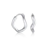 Elli Creolen Wellen Wave Design 925 Silber vergoldet silberfarben Damen