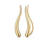 Paar Creolen ELLI "Ohrringe Earclimber Ohrklemme Geschwungen 925 Silber" Gr. 26, gold, Ohrringe, Damen, 26, ohne Stein, Silber 925 (Sterlingsilber) (22340110-26) gold