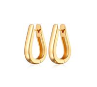 Paar Creolen ELLI "Ohrringe Oval Creolen Silberfarben" Gr. 23, gold, Ohrringe, Damen, 23, ohne Stein, Messing (24199548-23) gold