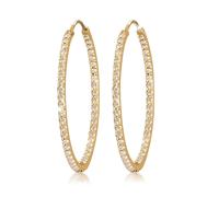 Paar Creolen ELLI PREMIUM "Creolen Weiß 925 Sterling Silber, mit Kristallen von Swarovski", gold, Ohrringe, Damen, onesize,mit Steinen, Silber 925 (Sterlingsilber), Paar Creolen (752727-0)