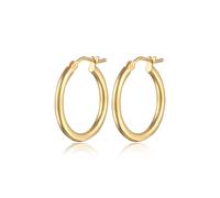 Elli PREMIUM Creolen Basic Bügelverschluss 15mm 375er Gelbgold OneSize Damen