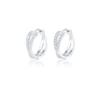 Elli PREMIUM Creole Cross Zirkonia 925 Sterling Silber OneSize Damen