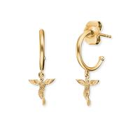 Paar Creolen ENGELSRUFER "Engel", gold (gelbgoldfarben), Ohrringe, Damen, 12mm, Silber 925 (Sterlingsilber), Ohrstecker Ohrring Ohrhänger Creolen Ohrschmuck, Made in Germany (62406866-0) gelbgoldfarbe