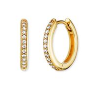 Paar Creolen ENGELSRUFER "Lola, ERE-LOLA-ZI-CR-16, ERE-LOLA-ZI-G-CR-16" Ohrringe Gr. Silber 925 (Sterlingsilber), goldfarben (gelbgoldfarben, kristallweiß, kristallweiß) Damen Creolen mit Zirkonia (synth.) (19850114-0)