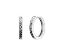 Paar Creolen ENGELSRUFER "Ocean Shade" Gr. 21, silber (silberfarben, kristallweiß, dunkelgrau, schwarz, kristallweiß, dunkelgrau, schwarz), Ohrringe, Damen, 21, Silber 925 (Sterlingsilber), Made in Ge