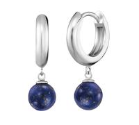 Engelsrufer Damen Creole aus Sterling Silber mit dunkelblauem Lapislazuli Perle Anhänger, Clipverschluss, nickelfrei, 13mm, ERE-LP-CR