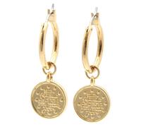 Paar Creolen FIRETTI "Münze", gold (gelbgoldfarben), Ohrringe, Damen, 18mm, Metall, Einhänger abnehmbar (47721836-0) gelbgoldfarben