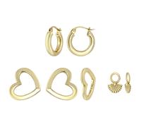 Paar Creolen FIRETTI "Multipack Schmuck Geschenk Silber 925 Ohrschmuck Ohrringe Charm", gold (gelbgoldfarben), Ohrringe, Damen, 15mm, Silber 925 (Sterlingsilber) (69132121-0) gelbgoldfarben