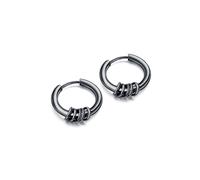 Paar Creolen FIRETTI "Schmuck Geschenk Circles", schwarz, Ohrringe, Damen, 15mm, Edelstahl, Einhänger abnehmbar (68595930-0) schwarz