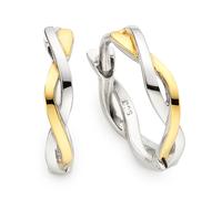 Paar Creolen FIRETTI "Schmuck, Geschenk, Creolen Bicolor", gold (silberfarben, gelbgoldfarben), Ohrringe, Damen, 15mm, Silber 925 (Sterlingsilber) (78067835-0) silberfarben, gelbgoldfarben