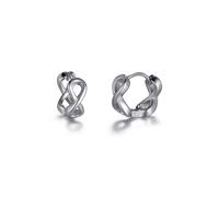 Paar Creolen FIRETTI "Schmuck Geschenk Edelstahl Ohrschmuck Infinity Unendlichkeitsschleife", silber (edelstahlfarben), Ohrringe, Damen, 14,5mm, Edelstahl (92610202-0) edelstahlfarben