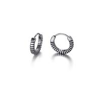 Paar Creolen FIRETTI "Schmuck Geschenk Edelstahl Ohrschmuck Ohrringe Classic", altsilberfarben, schwarz, Ohrringe, Damen, 15,4mm, Edelstahl (35786317-0) altsilberfarben, schwarz